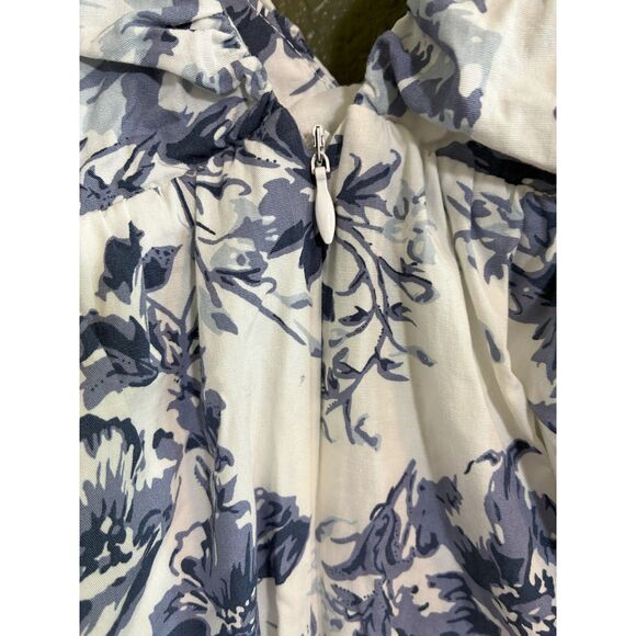 O.P.T Blue Floral Puff Sleeve Midi Dress Women’s Small Cottagecore Toile - Picture 4 of 7